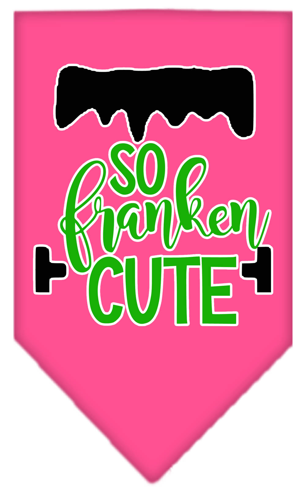 So Franken Cute Screen Print Bandana Bright Pink Large